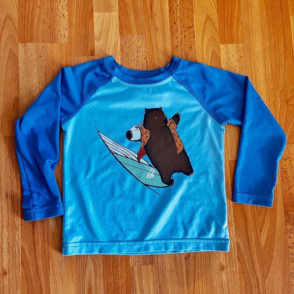 Patagonia Kids Blue Surfing Bear Rashguard